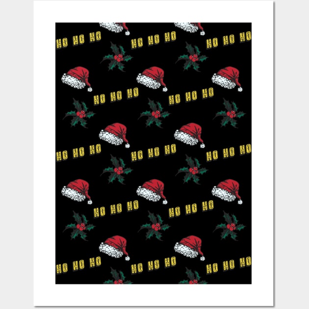 HoHoHo Christmas Pattern Alternative Wall Art by xxtinastudio